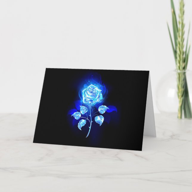 Brennen der blauen Rose Karte (Vorderseite)