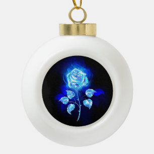 Brennen der blauen Rose Keramik Kugel-Ornament