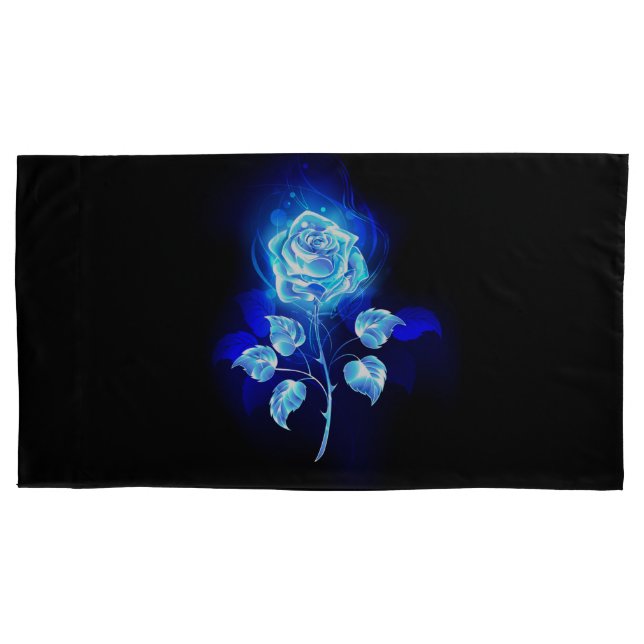 Brennen der blauen Rose Kissenbezug (Vorderseite-Links)