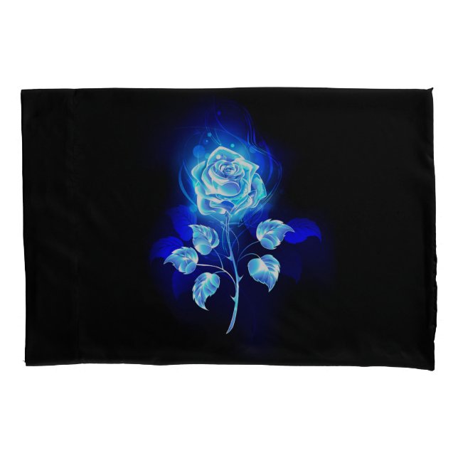 Brennen der blauen Rose Kissenbezug (Vorderseite-Links)