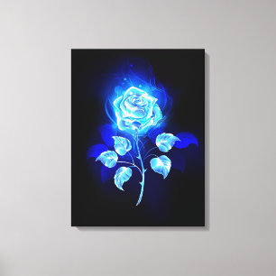Brennen der blauen Rose Leinwanddruck