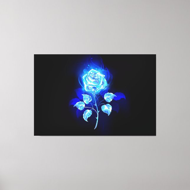 Brennen der blauen Rose Leinwanddruck (Vorderseite)