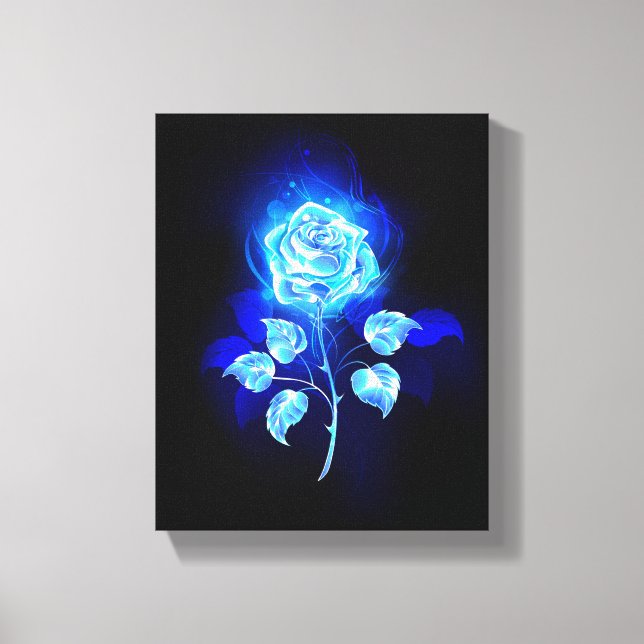 Brennen der blauen Rose Leinwanddruck (Vorderseite)