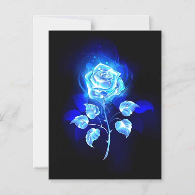Brennen der blauen Rose Magneteinladung (Vorderseite)