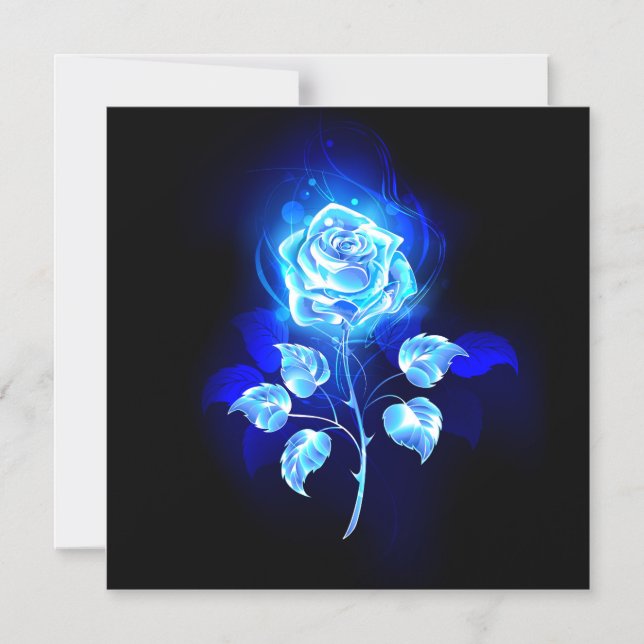 Brennen der blauen Rose Magneteinladung (Vorderseite)
