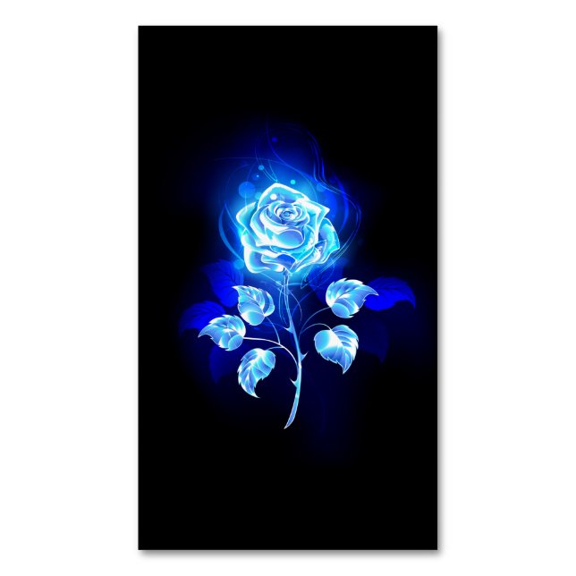 Brennen der blauen Rose Magnetische Visitenkarte (Vorderseite Vertikal)