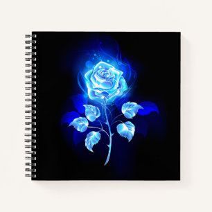 Brennen der blauen Rose Notizbuch