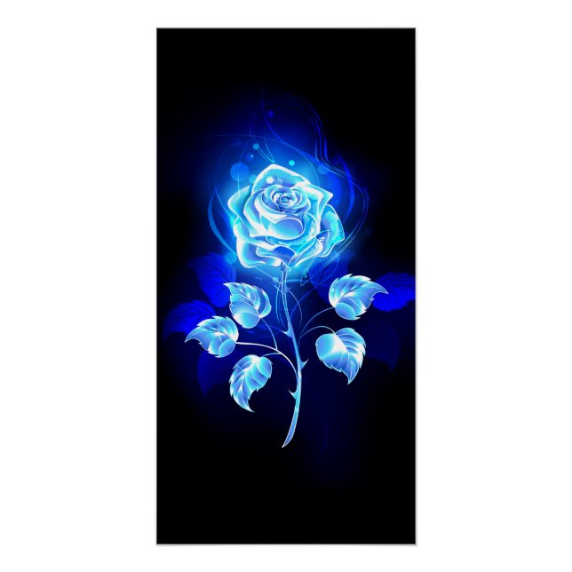 Brennen der blauen Rose Poster (Vorderseite)