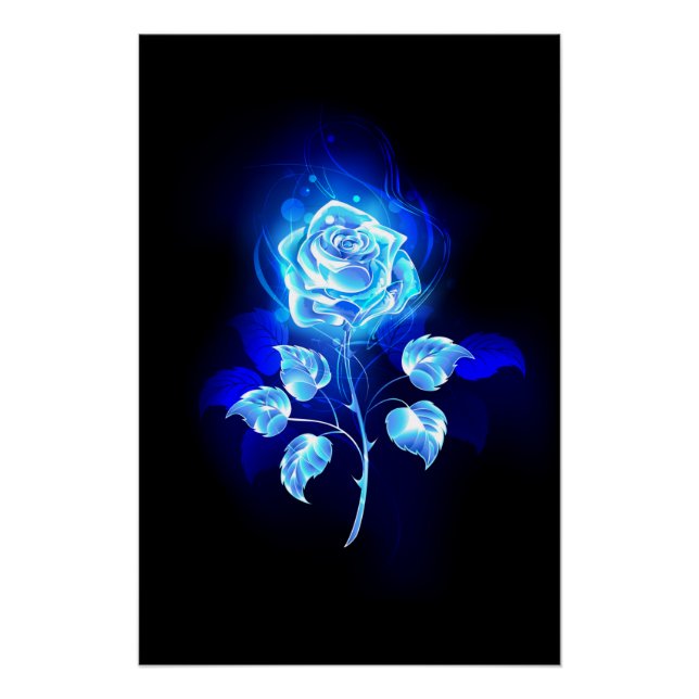 Brennen der blauen Rose Poster (Vorderseite)