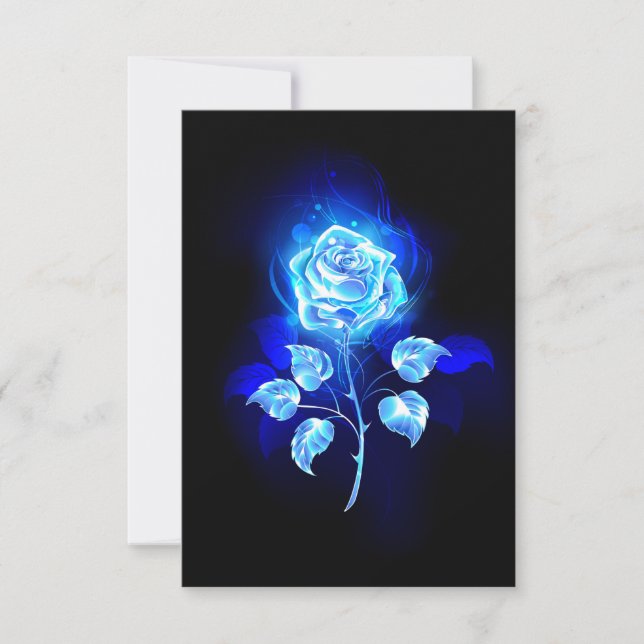 Brennen der blauen Rose RSVP Karte (Vorderseite)