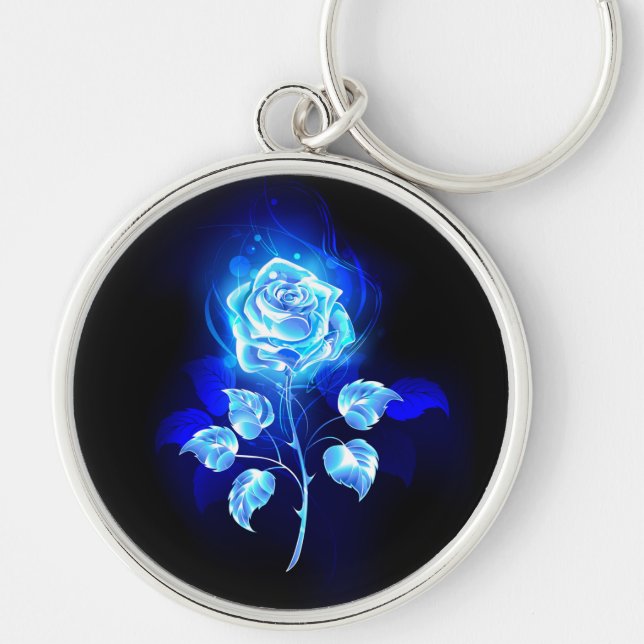 Brennen der blauen Rose Schlüsselanhänger (Vorne)