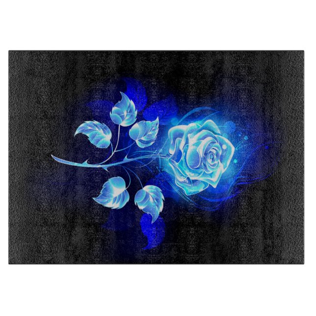 Brennen der blauen Rose Schneidebrett (Vorderseite)