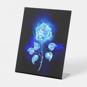 Brennen der blauen Rose Sockelschild