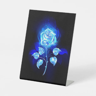 Brennen der blauen Rose Sockelschild