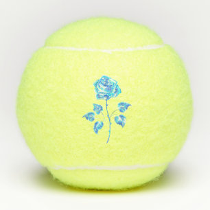 Brennen der blauen Rose Tennisbälle