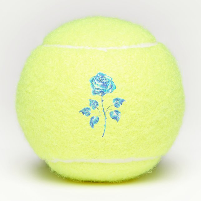 Brennen der blauen Rose Tennisbälle (Vorderseite)