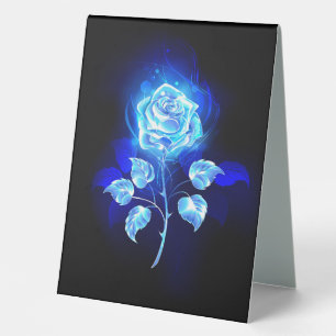 Brennen der blauen Rose Tischaufsteller