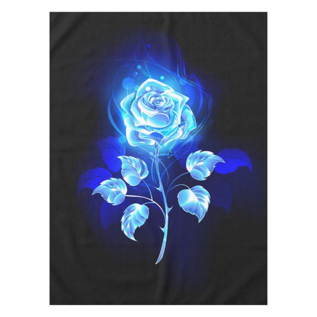 Brennen der blauen Rose Tischdecke (Vorderseite)