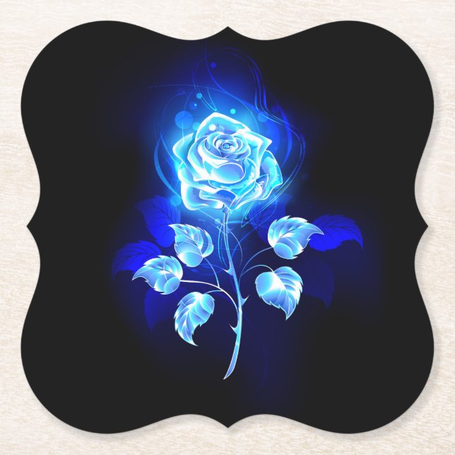 Brennen der blauen Rose Untersetzer (Vorderseite)