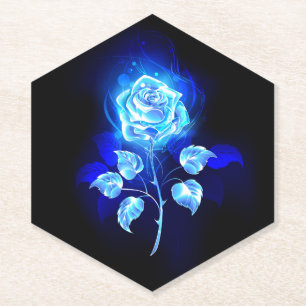 Brennen der blauen Rose Untersetzer
