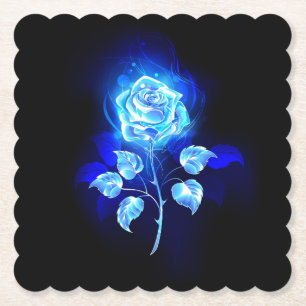 Brennen der blauen Rose Untersetzer