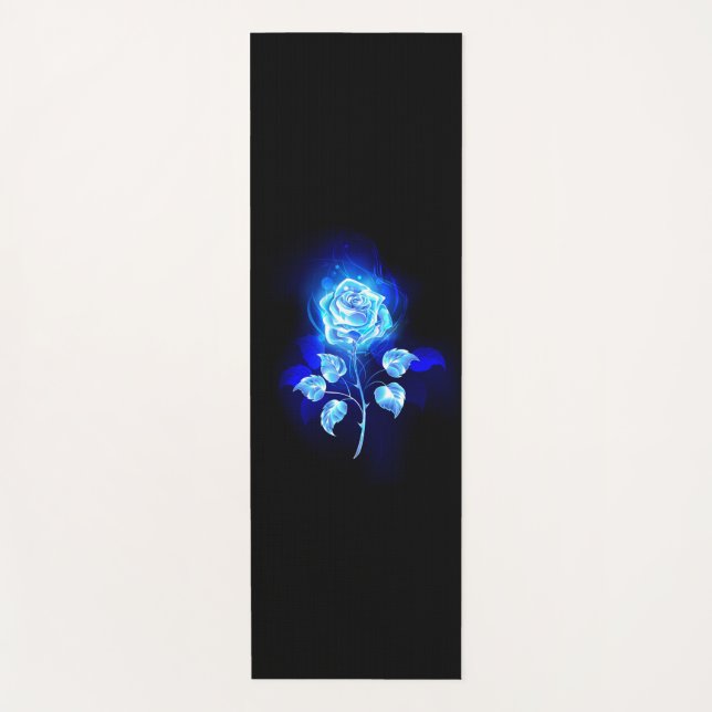 Brennen der blauen Rose Yogamatte (Vorderseite)