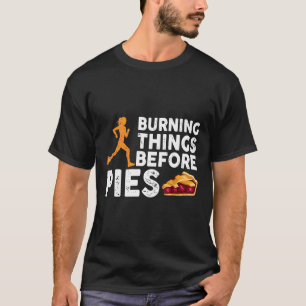 Brennen der Oberschenkel vor dem Pies Funny Runner T-Shirt
