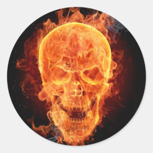 Brennen der Skelettsticker Runder Aufkleber