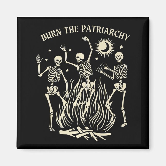 Brennen Sie das Patriarchat Feminist Halloween Magnet (Vorne)