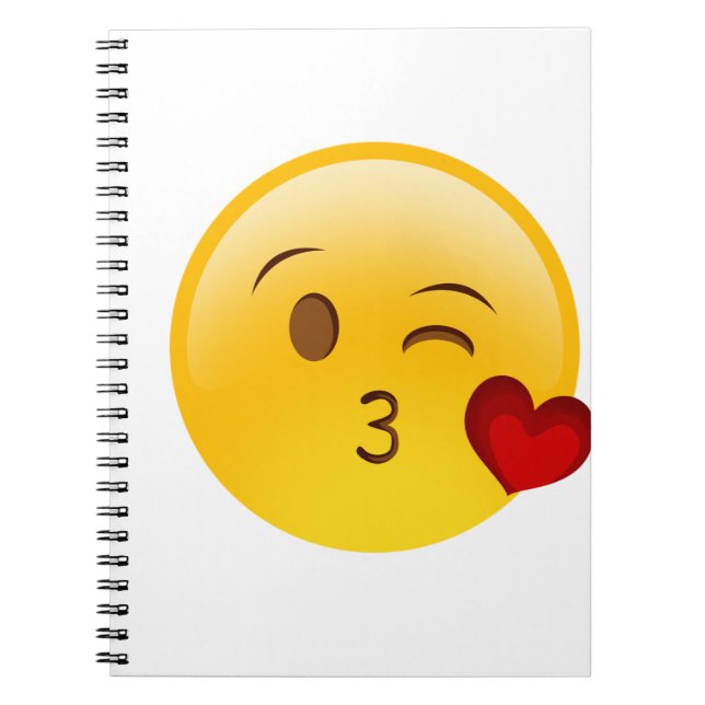Brennen Sie einen Kuss emoji Aufkleber durch Notizblock (Vorderseite)