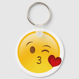 Brennen Sie einen Kuss emoji Aufkleber durch Schlüsselanhänger