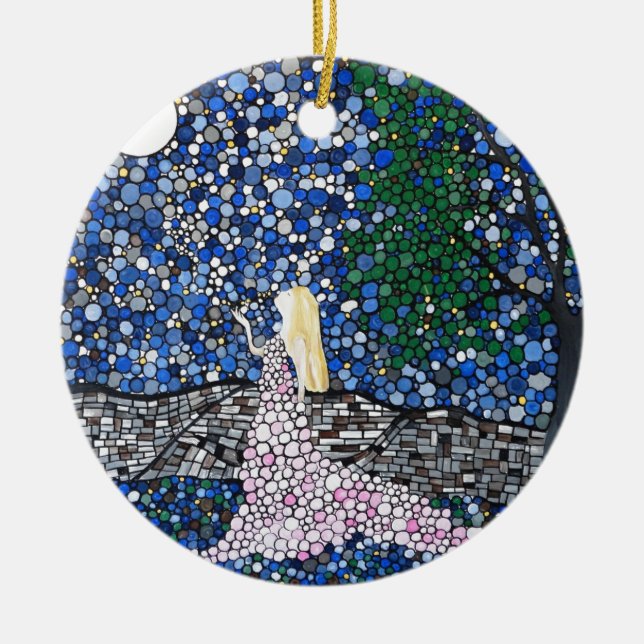Brennen Sie einen Kuss zum Mond durch Keramik Ornament (Vorne)