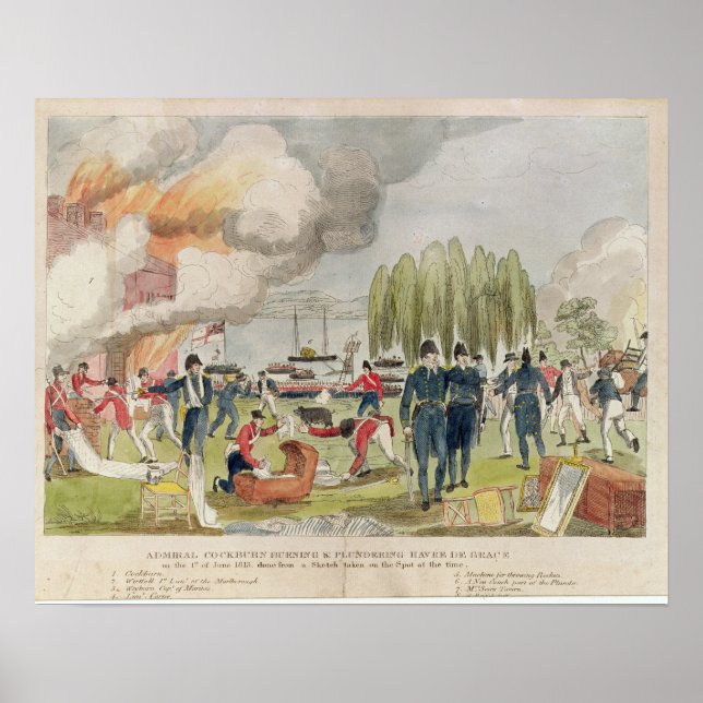 Brennen und Plündern von Admiral Cockburn Poster (Vorne)
