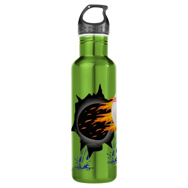 Brennende Baseball-Wasser-Flaschen Trinkflasche (Vorderseite)