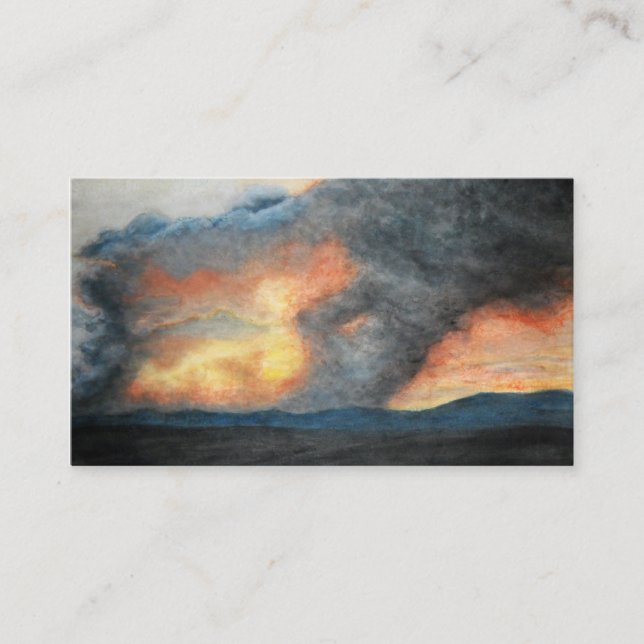 brennende Berge (Aquarell) Visitenkarte (Vorderseite)