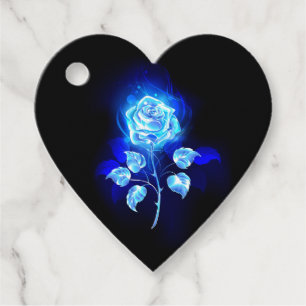 Brennende Blaue Rose Geschenkanhänger