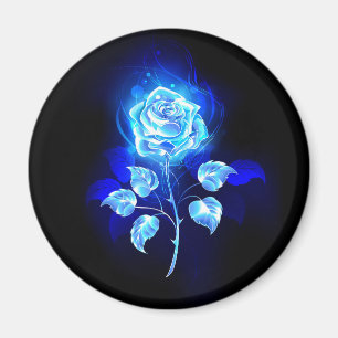 Brennende blaue Rose Magnet