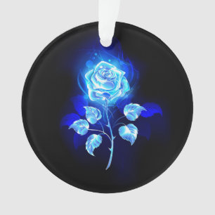 Brennende Blaue Rose Ornament