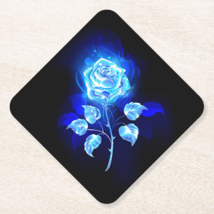Brennende Blaue Rose Untersetzer