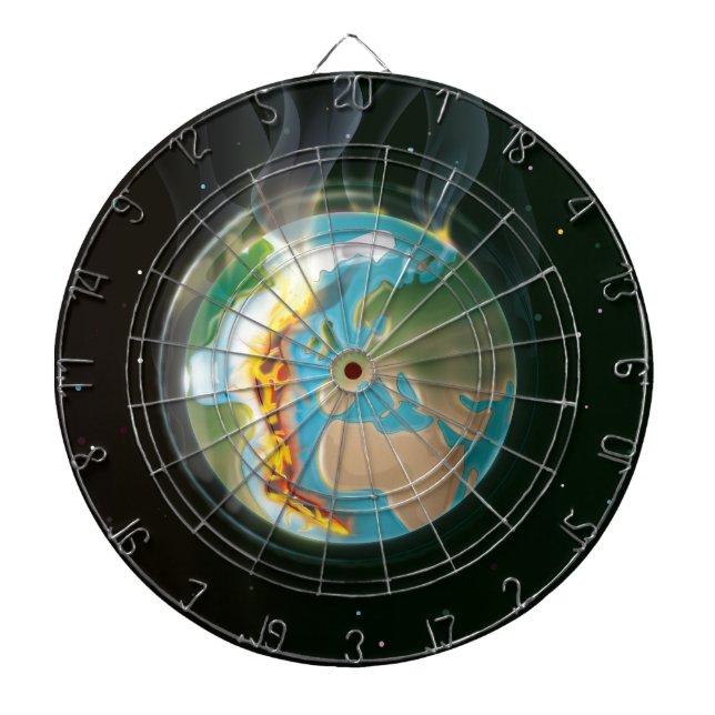 Brennende Erde Dartscheibe (vorne)