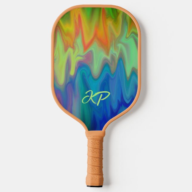 Brennende Farben Pickleball Schläger (Rückseite)