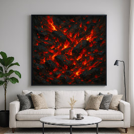 Brennende Glut - Vulkanische abstrakte Textur Kuns Poster