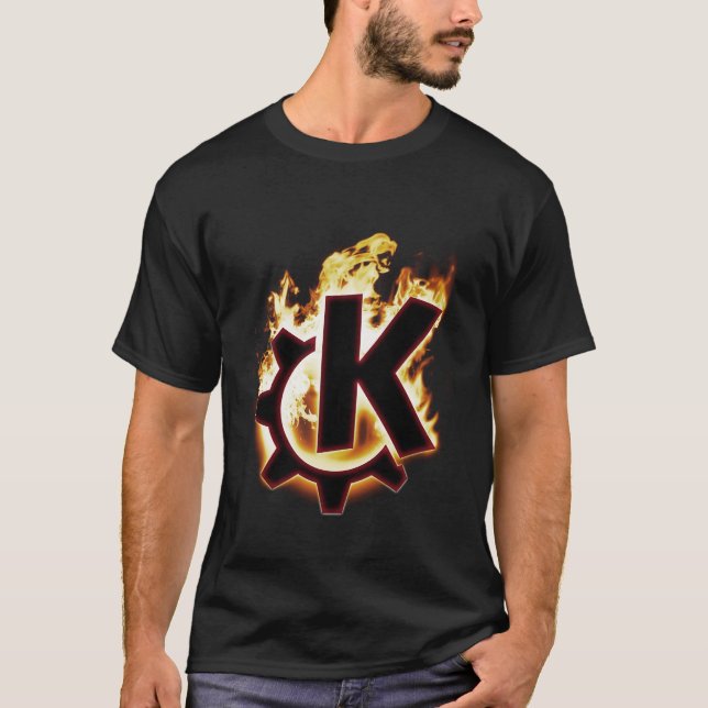 Brennende KDE Linux Ikone T-Shirt (Vorderseite)
