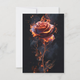 Brennende Rose Einladung