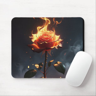 Brennende Rose - Leidenschaft trifft Vernichtung i Mousepad
