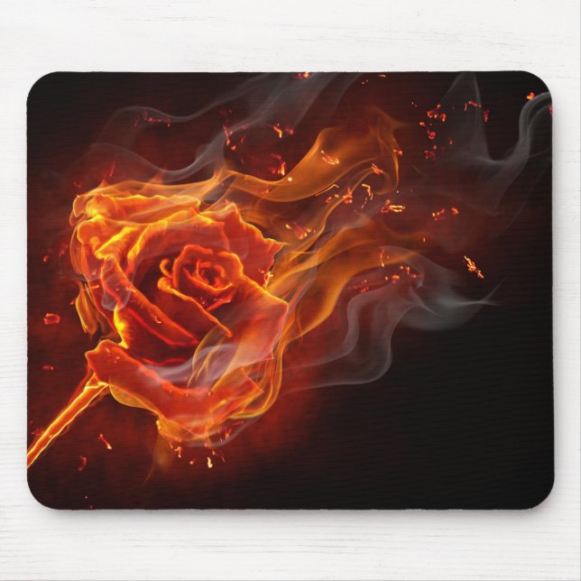 Brennende Rose Mousepad (Vorne)