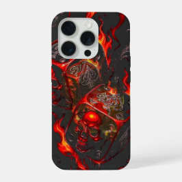 Brennende Schädelwürfel - High Stakes Rebel Grafik iPhone 15 Pro Hülle
