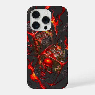 Brennende Schädelwürfel - High Stakes Rebel Grafik iPhone 15 Pro Hülle