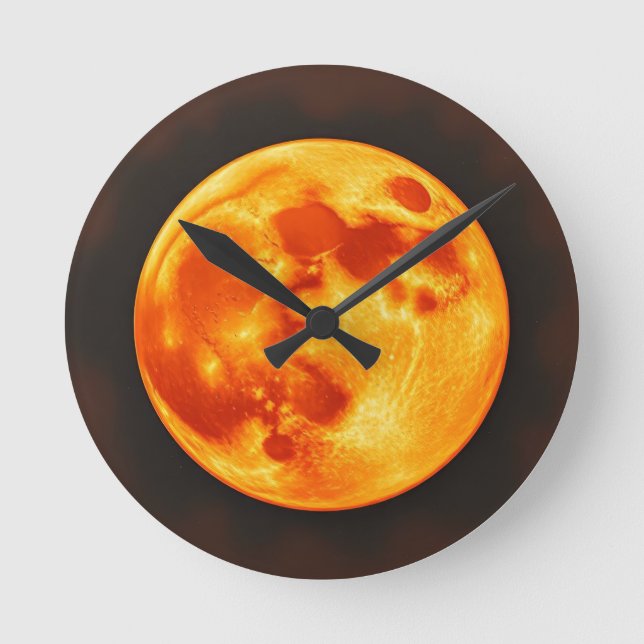Brennende Sonne Runde Wanduhr (Vorderseite)