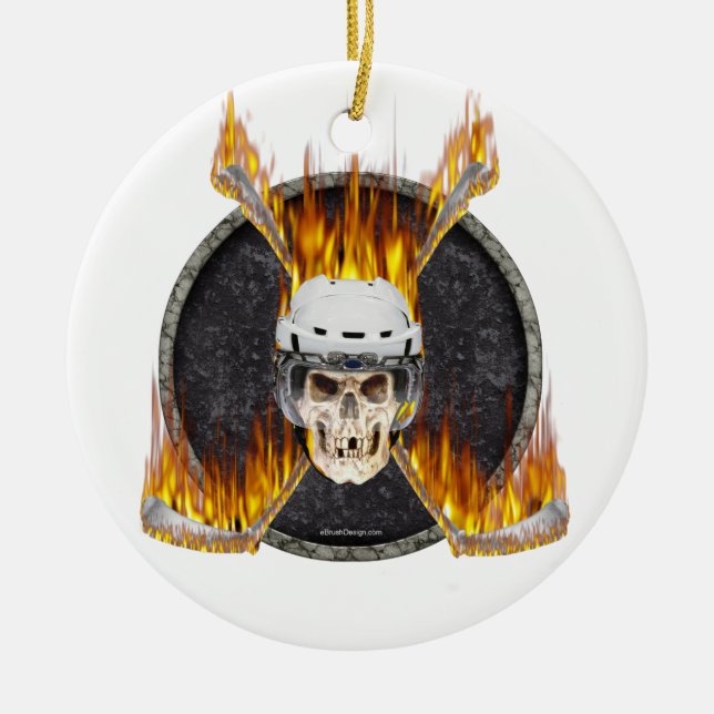 Brennende Stöcke Keramikornament (Vorne)